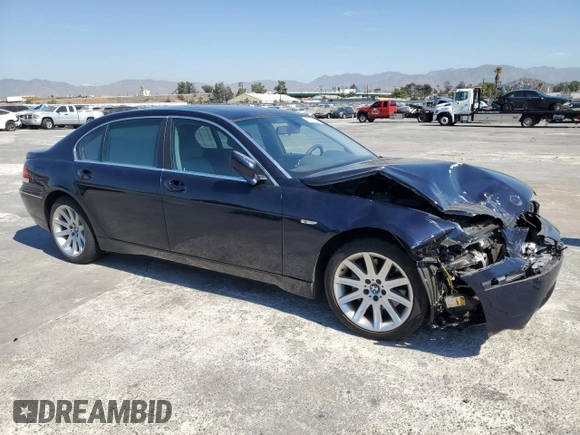 2003 BMW 7 Series 745Li with VIN WBAGN63433DS44768, listed as a Copart auction lot 73611704 with Not Provided miles and Salvage Title. Bid and sale history available at carsss.com. Image 4.