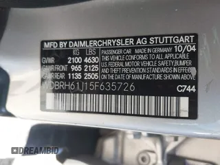 2005 Mercedes-Benz C 240 with VIN WDBRH61J15F635726, listed as a IAAI auction lot 41887674 with 200,766 mi miles and . Bid and sale history available at DreamBid. Image 9.