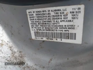 2010 Honda Odyssey EX-L z VIN 5FNRL3H78AB036216, wystawiony jako IAAI lot #42115792 z przebiegiem 234 057 mil mil oraz . Historia ofert i sprzedaży dostępna na DreamBid. Obrazek 9.