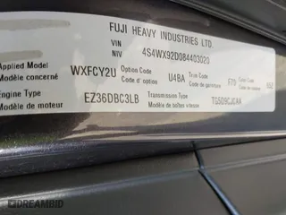 2008 Subaru Tribeca (Natl) 5-Pass Ltd with VIN 4S4WX92D084403020, listed as a IAAI auction lot 41461997 with 253,391 mi miles. Bid and sale history available at carsss.com. Image 9.