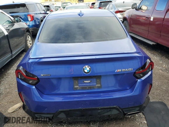 2022 BMW 2 Series M240i xDrive with VIN 3MW53CM09N8C50310, listed as a Copart auction lot 49436413 with 18,687 mi miles. Bid and sale history available at carsss.com. Image 6.