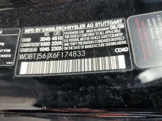 2006 Mercedes-Benz CLK-Class 3.5L with VIN WDBTJ56JX6F174833, listed as a Copart auction lot 45694465 with 144,172 mi miles and Salvage Title. Bid and sale history available at carsss.com. Image 12.