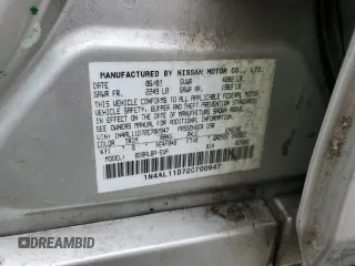 2002 Nissan Altima S with VIN 1N4AL11D72C700947, listed as a Copart auction lot 47312035 with 157,484 mi miles and Salvage Title. Bid and sale history available at carsss.com. Image 12.