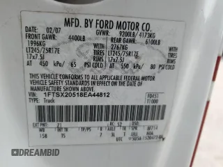 2008 Ford F-250 XL with VIN 1FTSX20518EA44812, listed as a Copart auction lot 49331275 with 102,304 mi miles and Salvage title. Bid and sale history available at DreamBid. Image 12.