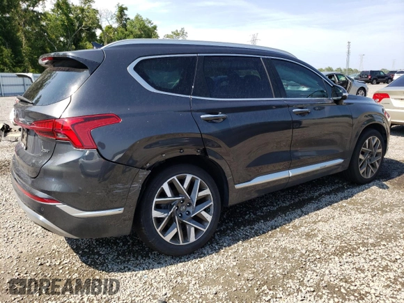 2022 Hyundai Santa Fe Calligraphy with VIN 5NMS54AL0NH381852, listed as a Copart auction lot 53951614 with 36,304 mi miles and Salvage Title. Bid and sale history available at carsss.com. Image 3.