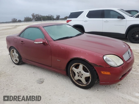 2001 Mercedes-Benz SLK-Class with VIN WDBKK65FX1F182919, listed as a Copart auction lot 76783614 with Not Provided miles and Non Repairable. Bid and sale history available at carsss.com. Image 4.