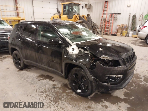 2019 Jeep Compass Latitude with VIN 3C4NJDBB0KT838995, listed as a IAAI auction lot 41278070 with 55,850 mi miles. Bid and sale history available at carsss.com. Image 1.