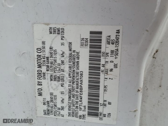 2011 Ford Ranger XLT with VIN 1FTLR4FE8BPA97083, listed as a Copart auction lot 48948045 with 192,219 mi miles and Salvage Title. Bid and sale history available at carsss.com. Image 12.