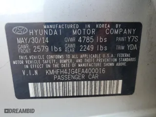 2014 Hyundai Azera Limited with VIN KMHFH4JG4EA400016, listed as a Copart auction lot 70644224 with 229,038 mi miles and Clean Title. Bid and sale history available at carsss.com. Image 12.