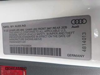 2023 Audi A4 S line Premium Plus with VIN WAUEAAF41PN009934, listed as a IAAI auction lot 42045697 with 49,039 mi miles and . Bid and sale history available at DreamBid. Image 9.
