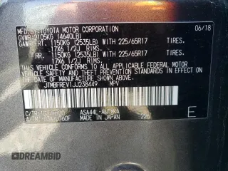 2018 Toyota RAV4 LE with VIN JTMBFREV1JJ238449, listed as a Copart auction lot 47999795 with 85,159 mi miles and Salvage Title. Bid and sale history available at DreamBid. Image 14.
