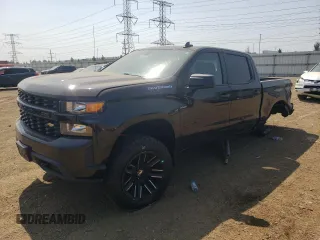 2021 Chevrolet Silverado 1500 Custom with VIN 3GCPYBEH9MG130670, listed as a Copart auction lot 68754854 with 63,770 mi miles and Salvage Title. Bid and sale history available at DreamBid. Image 1.