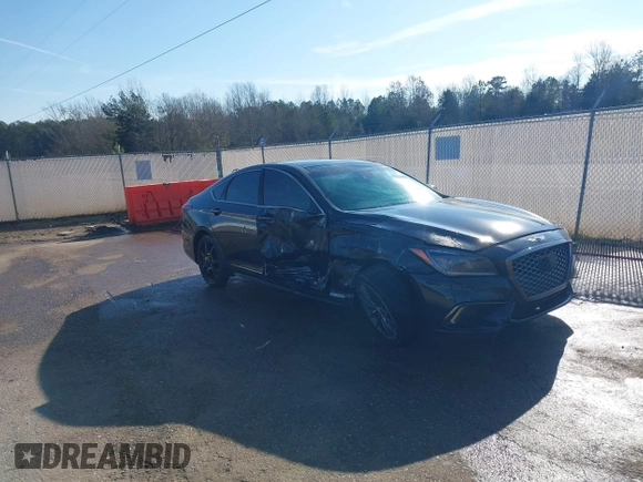 2019 Genesis G80 3.3T Sport with VIN KMTFN4JB6KU326255, listed as a IAAI auction lot 41154949 with 74,524 mi miles. Bid and sale history available at carsss.com. Image 1.