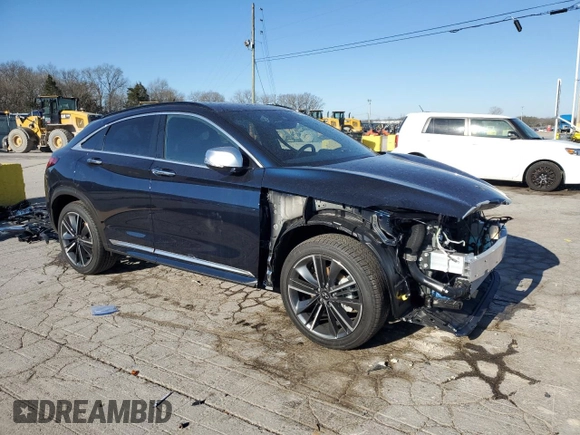 2025 Infiniti QX55 Sensory with VIN 3PCAJ5LR8SF106435, listed as a Copart auction lot 49073815 with 853 mi miles and Salvage Title. Bid and sale history available at DreamBid. Image 4.