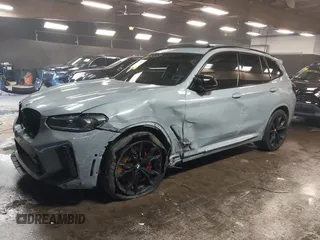 2023 BMW X3 M with VIN 5YM13EC09P9P65368, listed as a IAAI auction lot 41750837 with 27,708 mi miles. Bid and sale history available at carsss.com. Image 2.
