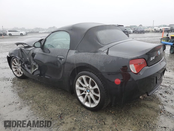2007 BMW Z4 3.0i with VIN 4USBU33517LW70472, listed as a Copart auction lot 86463984 with 107,115 mi miles and Salvage Title. Bid and sale history available at carsss.com. Image 2.