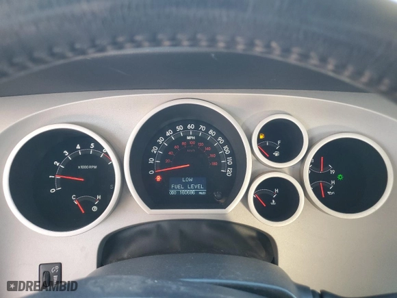 2008 Toyota Tundra 4WD Truck LTD with VIN 5TFBV58168X082212, listed as a Copart auction lot 43593835 with 160,686 mi miles and Salvage Title. Bid and sale history available at carsss.com. Image 9.