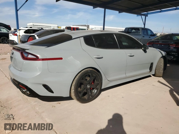 2019 Kia Stinger GT1 with VIN KNAE45LC6K6064795, listed as a Copart auction lot 44759325 with 70,743 mi miles and Salvage Title. Bid and sale history available at DreamBid. Image 3.