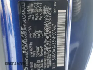 2022 Hyundai Tucson SE with VIN 5NMJA3AE6NH007667, listed as a Copart auction lot 87687995 with 27,658 mi miles and Salvage Title. Bid and sale history available at DreamBid. Image 13.