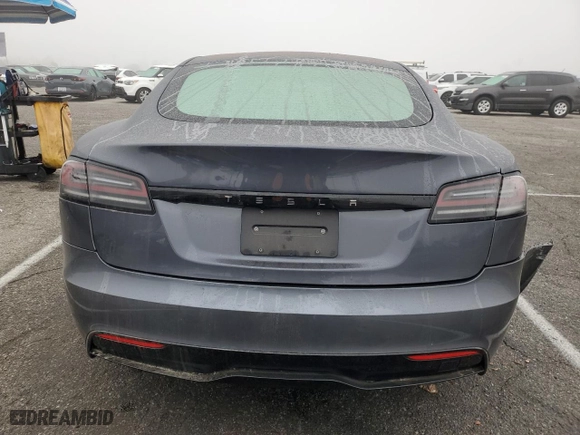 2023 Tesla Model S with VIN 5YJSA1E53PF522312, listed as a Copart auction lot 83359764 with 0 mi miles and Salvage Title. Bid and sale history available at carsss.com. Image 6.
