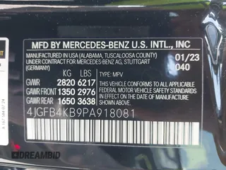 2023 Mercedes-Benz GLE 350 with VIN 4JGFB4KB9PA918081, listed as a IAAI auction lot 42162868 with 12,308 mi miles and . Bid and sale history available at DreamBid. Image 9.