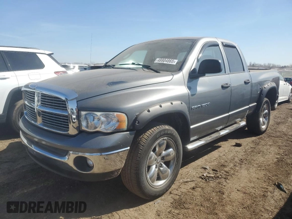 2005 Dodge 1500 SLT with VIN 1D7HU18D55S191940, listed as a Copart auction lot 48804865 with 140,680 mi miles and Salvage Title. Bid and sale history available at carsss.com. Image 1.