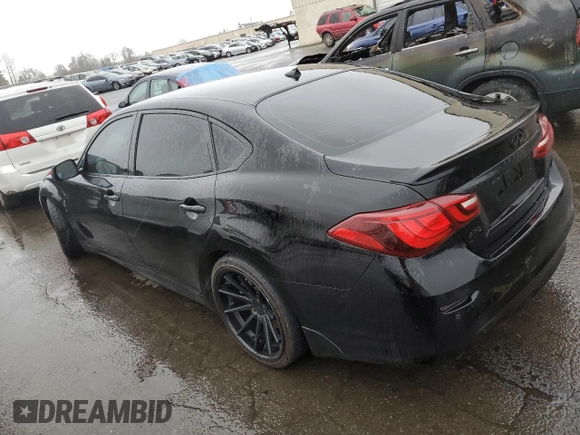 2018 Infiniti Q70 Luxe with VIN JN1BY1PR4JM370490, listed as a Copart auction lot 44268895 with 95,590 mi miles and Salvage title. Bid and sale history available at DreamBid. Image 2.