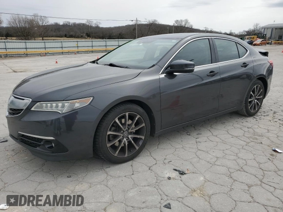 2015 Acura TLX V6 Advance with VIN 19UUB2F77FA002604, listed as a Copart auction lot 48349805 with 125,276 mi miles and Salvage Title. Bid and sale history available at carsss.com. Image 1.