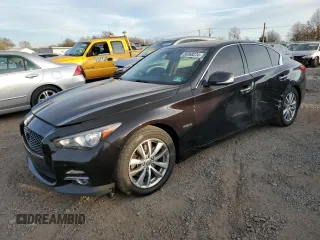 2014 Infiniti Q50 Hybrid Sport with VIN JN1AV7AR4EM702546, listed as a Copart auction lot 80368224 with 141,740 mi miles and Salvage Title. Bid and sale history available at carsss.com. Image 1.