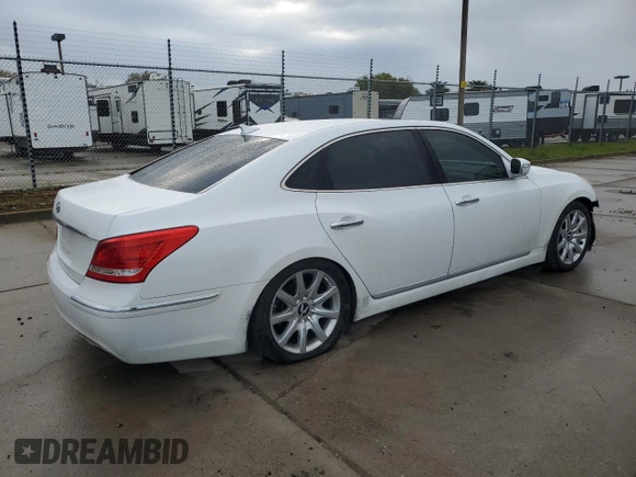 2013 Hyundai Equus Signature with VIN KMHGH4JH5DU064421, listed as a Copart auction lot 49272045 with 129,449 mi miles and Salvage Title. Bid and sale history available at DreamBid. Image 3.