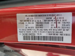 2024 Mazda CX-30 Premium Plus with VIN 3MVDMBEY0RM633381, listed as a Copart auction lot 71624254 with 3,333 mi miles and Salvage Title. Bid and sale history available at carsss.com. Image 13.