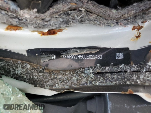 2020 Honda CR-V EX with VIN 7FARW2H50LE022463, listed as a Copart auction lot 68514083 with Not provided miles and Salvage title. Bid and sale history available at DreamBid. Image 14.
