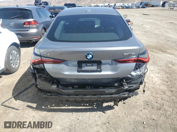 2023 BMW i4 eDrive35 with VIN WBY43AW00PFP80951, listed as a Copart auction lot 47249434 with 5,189 mi miles. Bid and sale history available at carsss.com. Image 6.