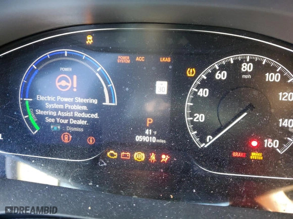 2022 Honda Insight EX with VIN 19XZE4F5XNE014991, listed as a Copart auction lot 42431025 with 59,010 mi miles and Salvage Title. Bid and sale history available at carsss.com. Image 9.