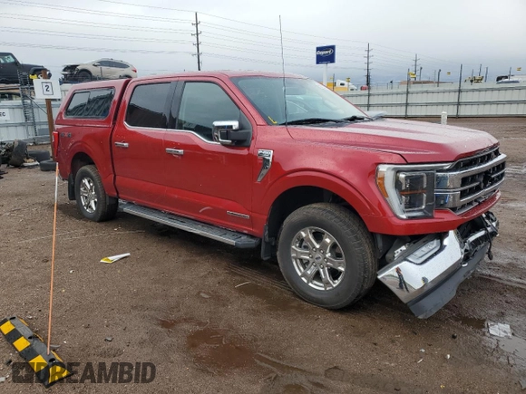 2021 Ford F-150 XL with VIN 1FTFW1ED7MFB28328, listed as a Copart auction lot 56223375 with 60,815 mi miles and Salvage title. Bid and sale history available at DreamBid. Image 4.