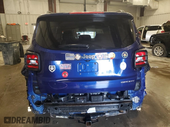 2017 Jeep Renegade Sport with VIN ZACCJAAB3HPF50847, listed as a Copart auction lot 53825165 with 99,006 mi miles and Clean Title. Bid and sale history available at DreamBid. Image 6.