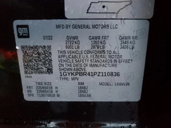 2023 Cadillac XT6 AWD Luxury z VIN 1GYKPBR41PZ110836, wystawiony jako Copart lot #84441314 z przebiegiem 77 023 mil mil oraz Szkoda całkowita • Salvage title. Historia ofert i sprzedaży dostępna na DreamBid. Obrazek 13.