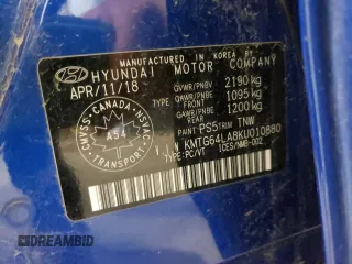 2019 Genesis G70 2.0T Advanced with VIN KMTG64LA8KU010880, listed as a Copart auction lot 44308682 with 48,467 mi miles and Salvage Title. Bid and sale history available at carsss.com. Image 10.