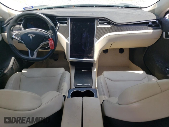 2017 Tesla Model S 100D with VIN 5YJSA1E25HF220902, listed as a Copart auction lot 56442684 with 83,297 mi miles and Salvage title. Bid and sale history available at DreamBid. Image 8.