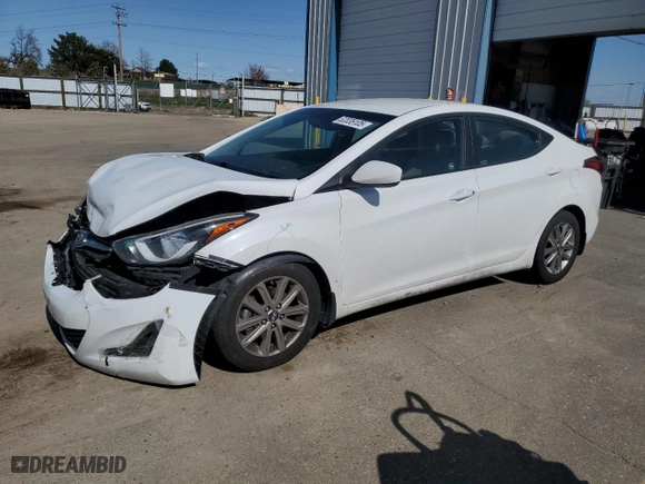 2016 Hyundai Elantra SE with VIN 5NPDH4AE9GH790875, listed as a Copart auction lot 52036105 with 86,760 mi miles and Salvage Title. Bid and sale history available at carsss.com. Image 1.