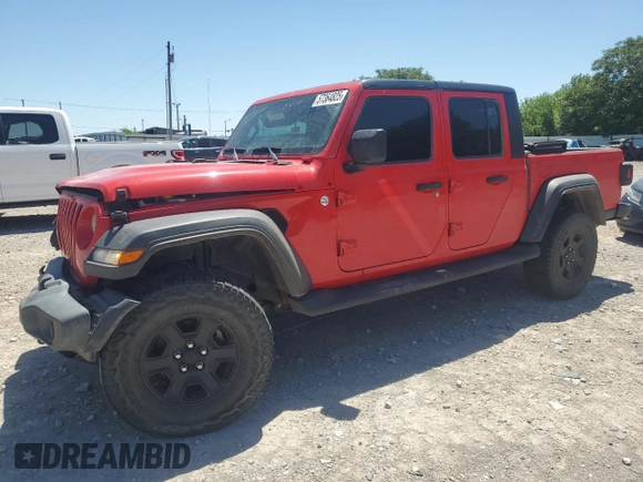 2020 Jeep Gladiator Sport S with VIN 1C6JJTAG7LL206022, listed as a Copart auction lot 57364825 with 89,267 mi miles and Salvage title. Bid and sale history available at DreamBid. Image 1.