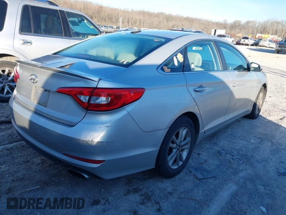 2017 Hyundai Sonata SE with VIN 5NPE24AF6HH446937, listed as a IAAI auction lot 41662562 with 180,436 mi miles. Bid and sale history available at carsss.com. Image 4.