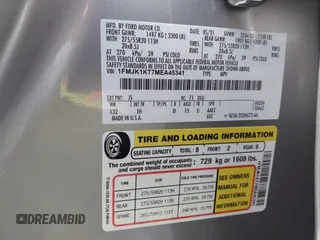 2021 Ford Expedition Max Limited с VIN 1FMJK1KT7MEA45341, выставлен на аукционе IAAI как лот 40932067 с пробегом 85 499 миль миль и . История ставок и продаж доступна на DreamBid. Изображение 9.