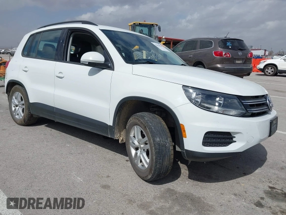 2016 Volkswagen Tiguan S with VIN WVGBV7AX5GW600479, listed as a IAAI auction lot 41828028 with 131,910 mi miles and . Bid and sale history available at DreamBid. Image 1.