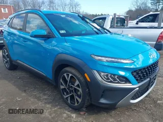 2022 Hyundai Kona Limited with VIN KM8K5CA32NU755635, listed as a IAAI auction lot 41882019 with 39,048 mi miles and . Bid and sale history available at DreamBid. Image 1.
