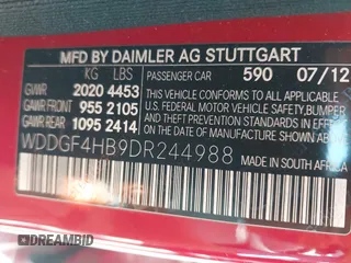 2013 Mercedes-Benz C 250 Sport z VIN WDDGF4HB9DR244988, wystawiony jako IAAI lot #42386935 z przebiegiem 95 380 mil mil oraz . Historia ofert i sprzedaży dostępna na DreamBid. Obrazek 9.