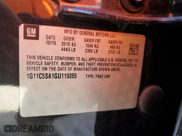 2016 Chevrolet Malibu Limited LT with VIN 1G11C5SA1GU119265, listed as a Copart auction lot 76765174 with 0 mi miles and Salvage Title. Bid and sale history available at carsss.com. Image 13.