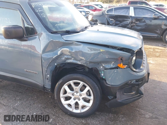 2018 Jeep Renegade Sport with VIN ZACCJBAB1JPJ06259, listed as a IAAI auction lot 41249932 with 42,789 mi miles and . Bid and sale history available at DreamBid. Image 6.