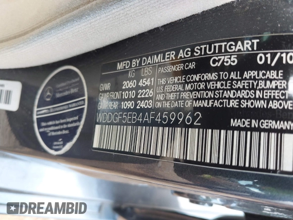 2010 Mercedes-Benz C 300 Sport z VIN WDDGF5EB4AF459962, wystawiony jako IAAI lot #42572621 z przebiegiem 229 948 mil mil oraz . Historia ofert i sprzedaży dostępna na DreamBid. Obrazek 9.