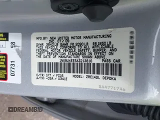 2010 Toyota Corolla z VIN 1NXBU4EE5AZ213816, wystawiony jako IAAI lot #42199718 z przebiegiem 9 100 mil mil oraz . Historia ofert i sprzedaży dostępna na DreamBid. Obrazek 9.